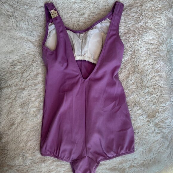 NWT Deadstock Vintage 60s or 70s Purple One Piece Swimsuit by Roaman's size 40‎ - Picture 2 of 10